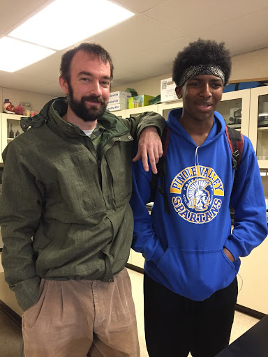Mr. Heyward with the co-author, freshman Trevor Johnson of the Spartan Ink staff. 