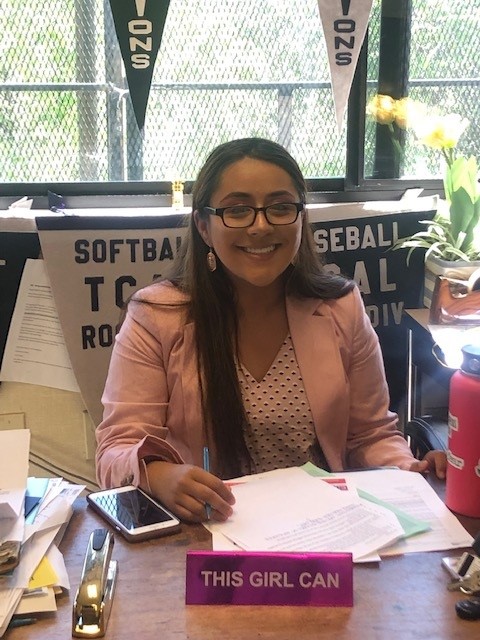 Annett Tamayo, class of 2019 inspirational speaker, earlier in the year as Principal for the Day. 