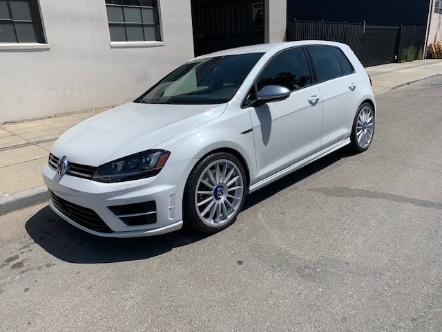The 400-horsepower commuter car owned by Mrs. Tomas, the 2016 VW Golf R.
