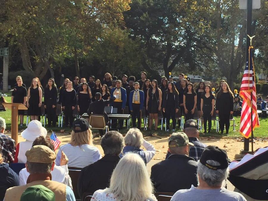 The Pinole Valley High School Concert Choir performing America the Beautiful.