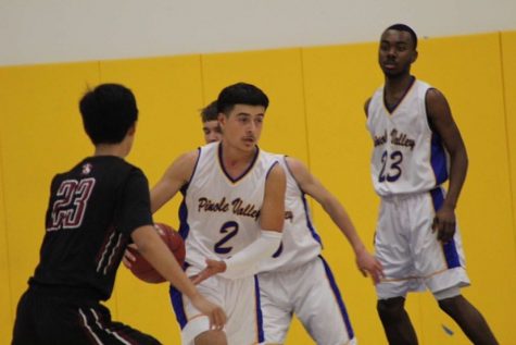 Mateo Tahsini in recent basketball action. Mateo is a two-sport star at PVHS.